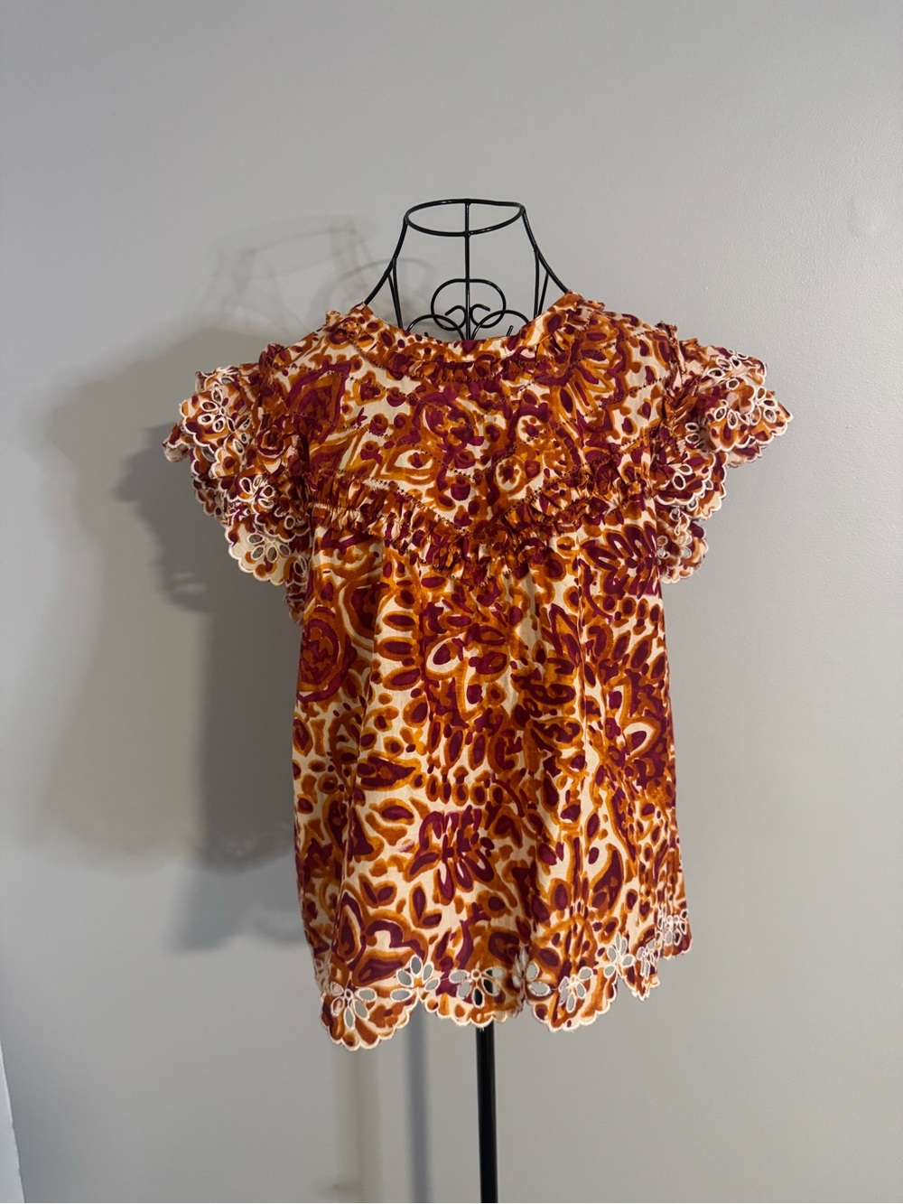 NWT House of Harlow 1960 Peasant Floral Print Top Size Large